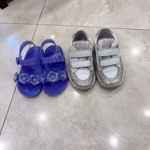 Toddler  girls shoe bundle, Falcotto sneakers and baby gap sandals size EU25